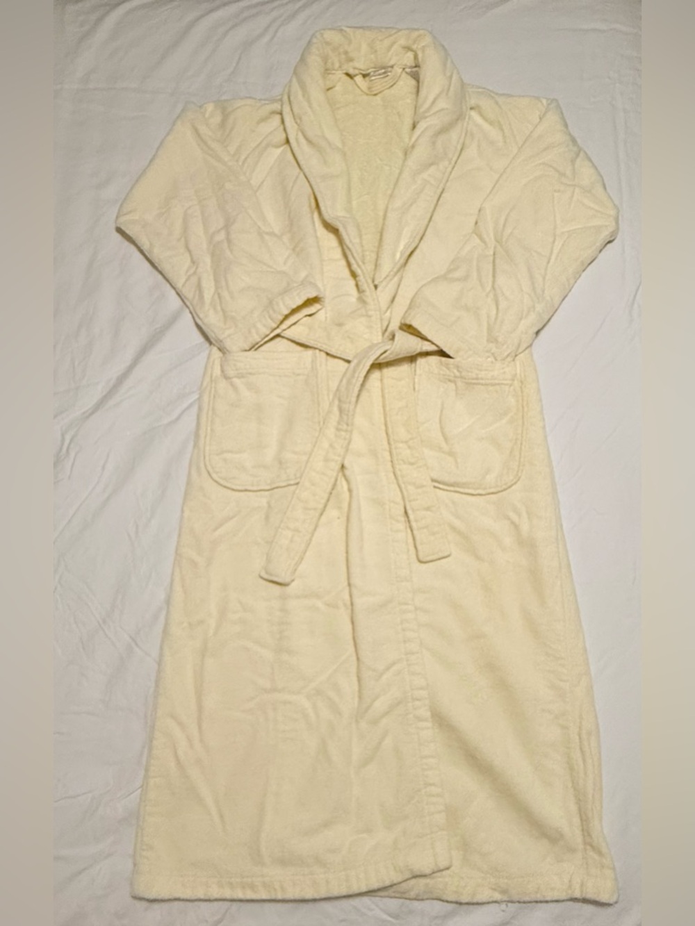Secret Treasures Terry Bath Robe with Belt | Creamy Yellow - Picture 3 of 11